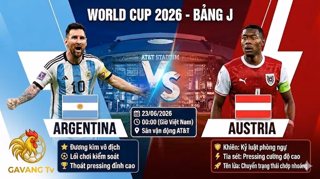 Nhận định Argentina vs Áo (0h 23/6) | Vòng bảng World Cup 2026
